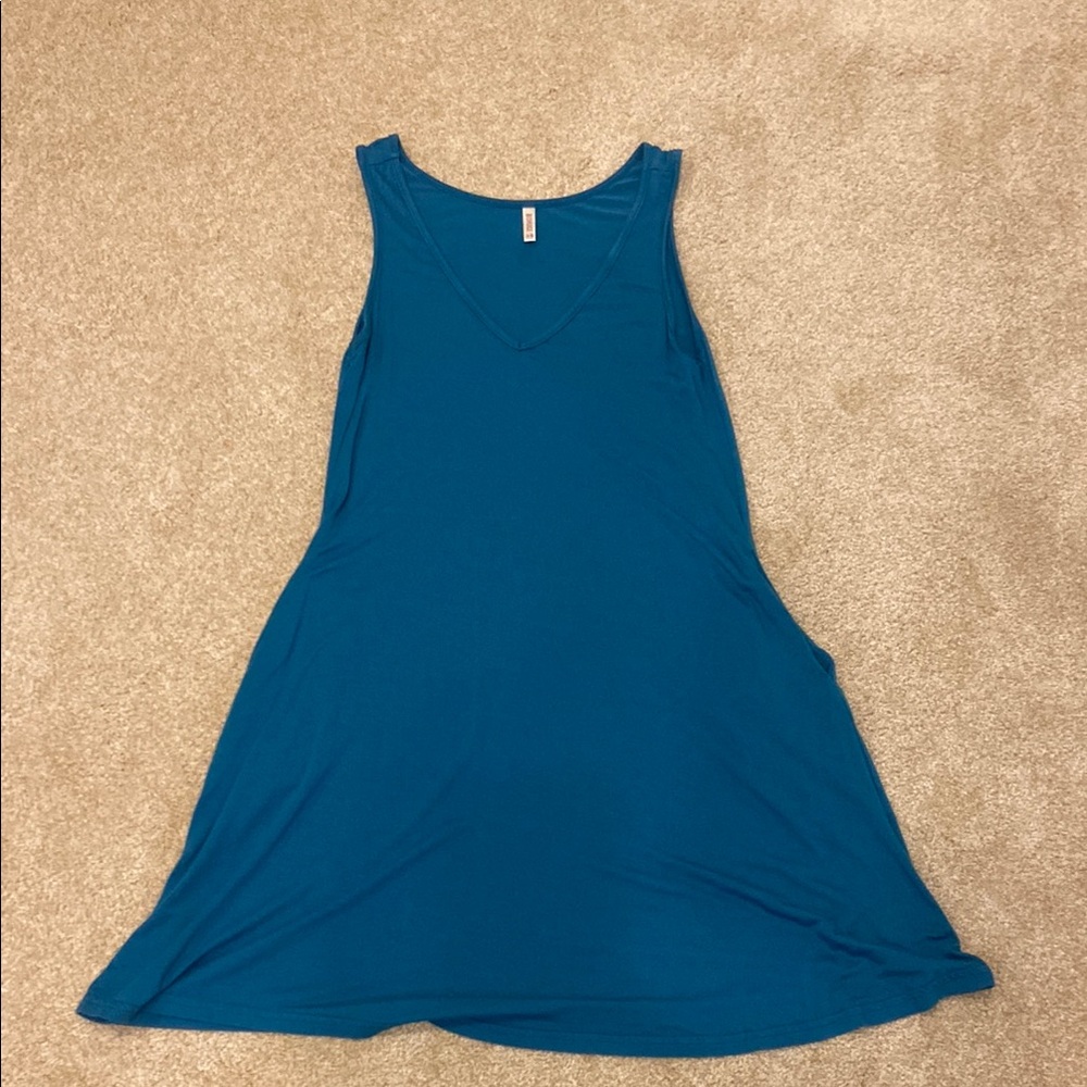 Teal Halter A-Line Mini Dress WITH POCKETS